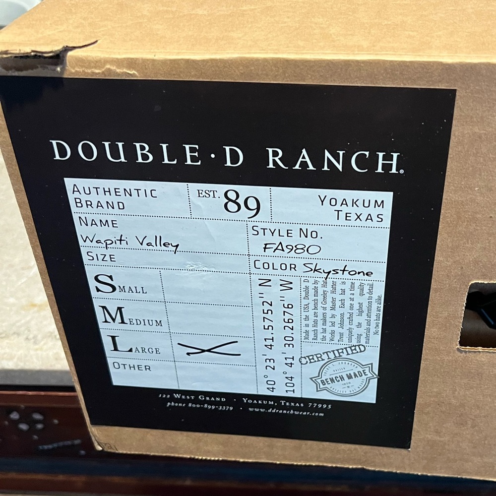 Double D Ranch Wear Wapiti Valley Hat - Sz. L - New in Box - sold out - Picture 15 of 16
